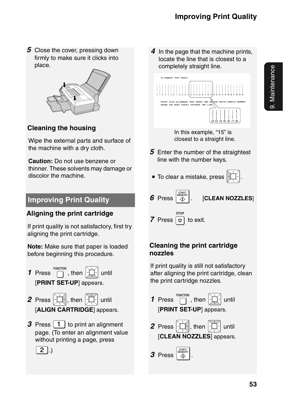 Improving print quality | Sharp UX-B800SE User Manual | Page 55 / 76