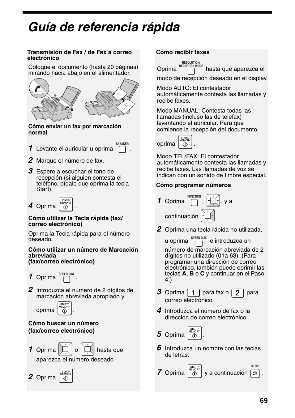 Guía de referencia rápida | Sharp UX-B800SE User Manual | Page 71 / 76