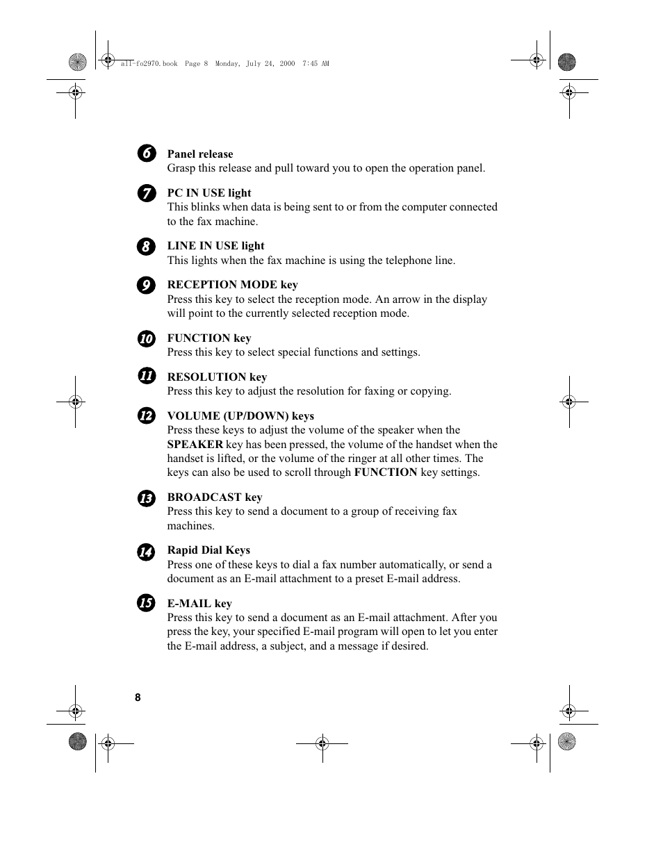 Sharp FO-2970M User Manual | Page 10 / 152