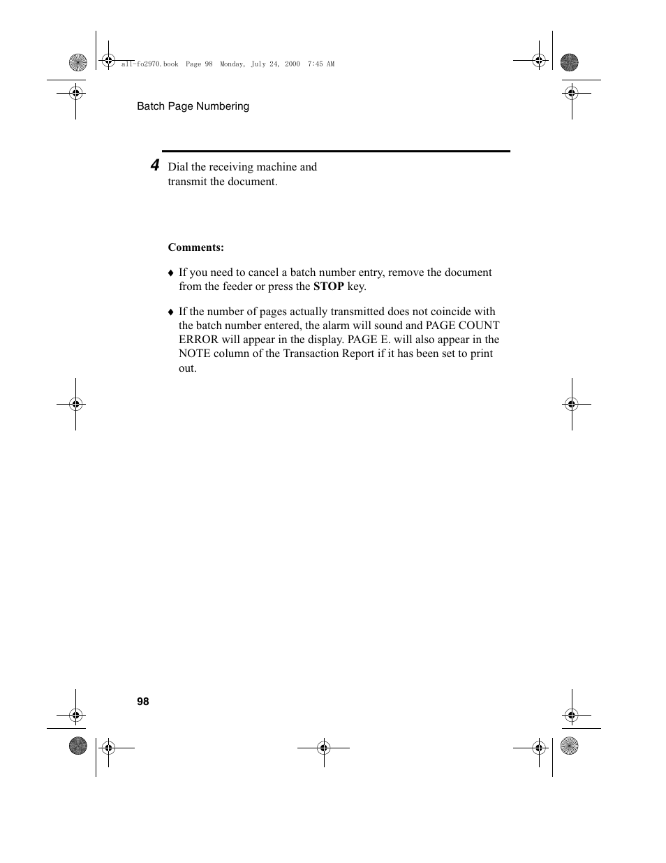 Sharp FO-2970M User Manual | Page 100 / 152