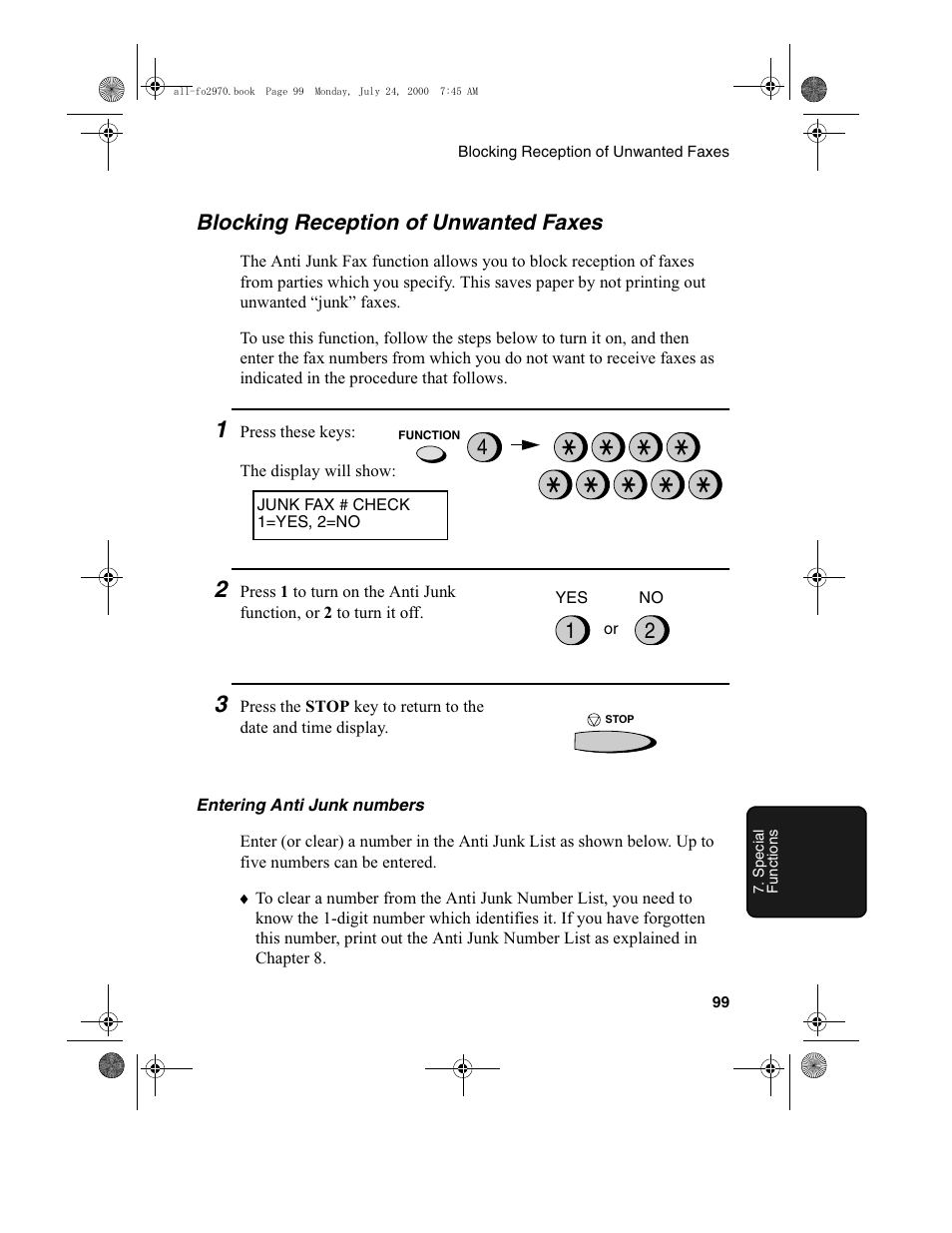 Blocking reception of unwanted faxes | Sharp FO-2970M User Manual | Page 101 / 152