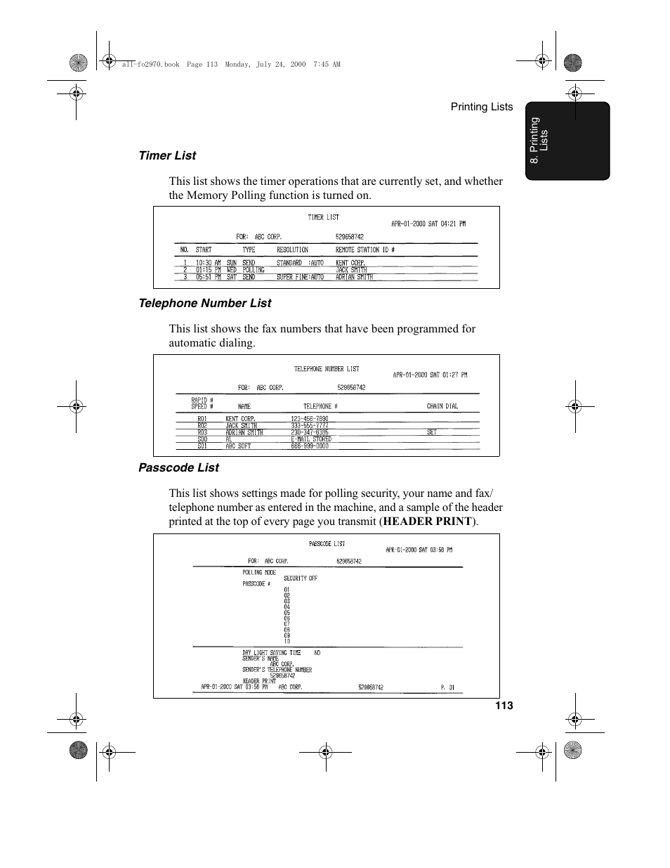 Sharp FO-2970M User Manual | Page 115 / 152