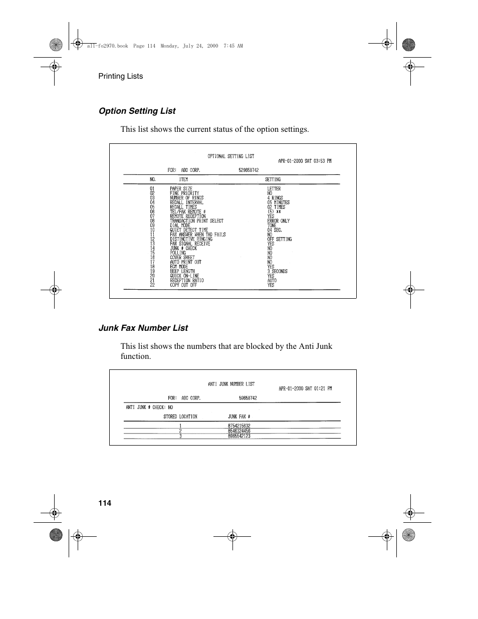 Sharp FO-2970M User Manual | Page 116 / 152