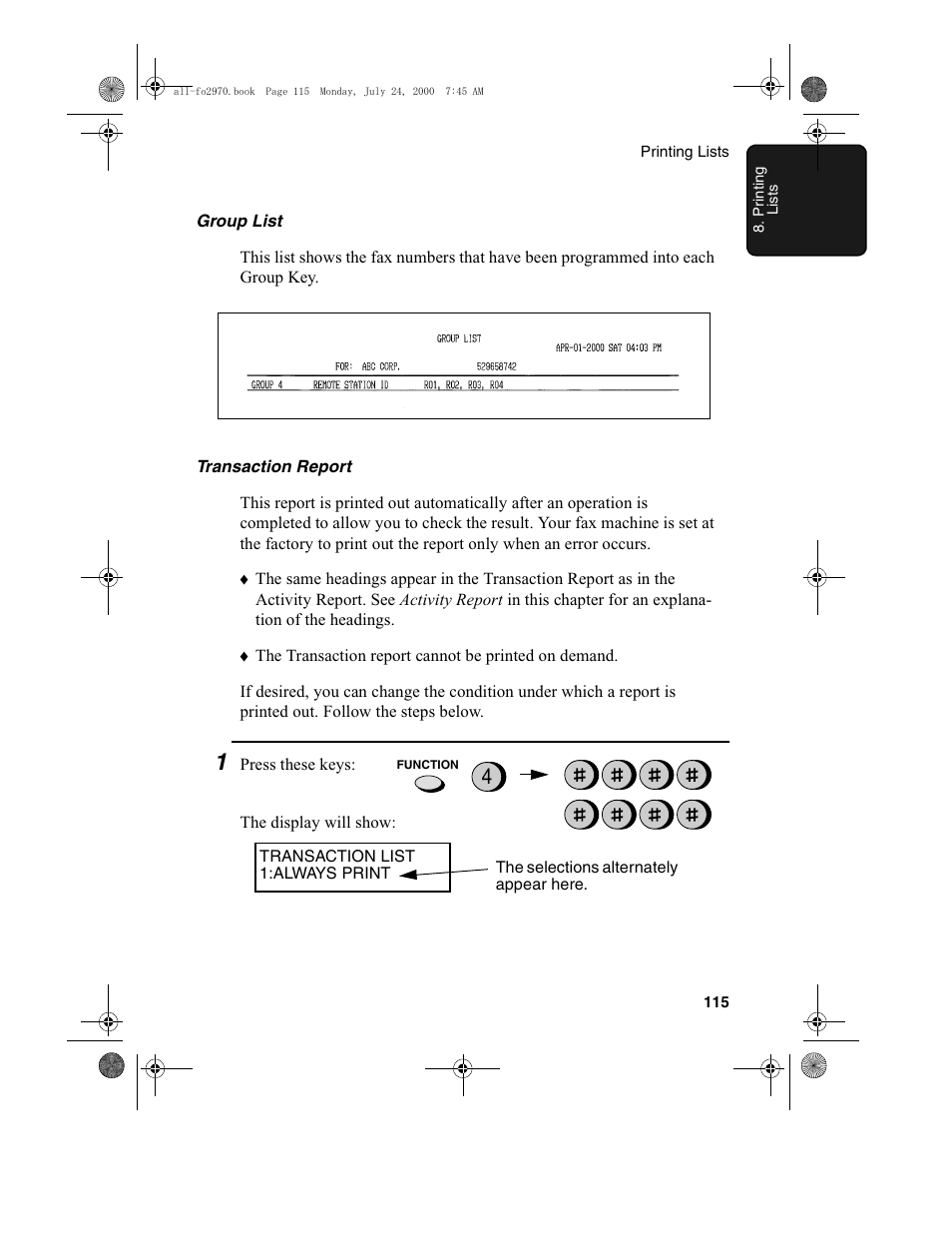 Sharp FO-2970M User Manual | Page 117 / 152