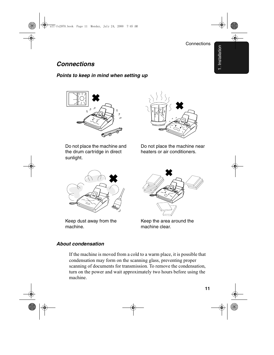 Connections | Sharp FO-2970M User Manual | Page 13 / 152