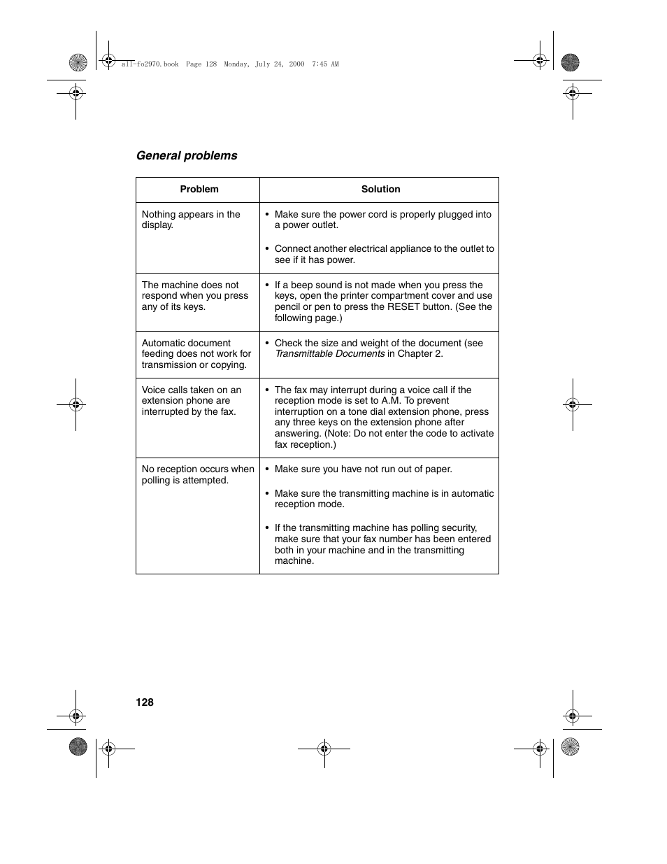 Sharp FO-2970M User Manual | Page 130 / 152