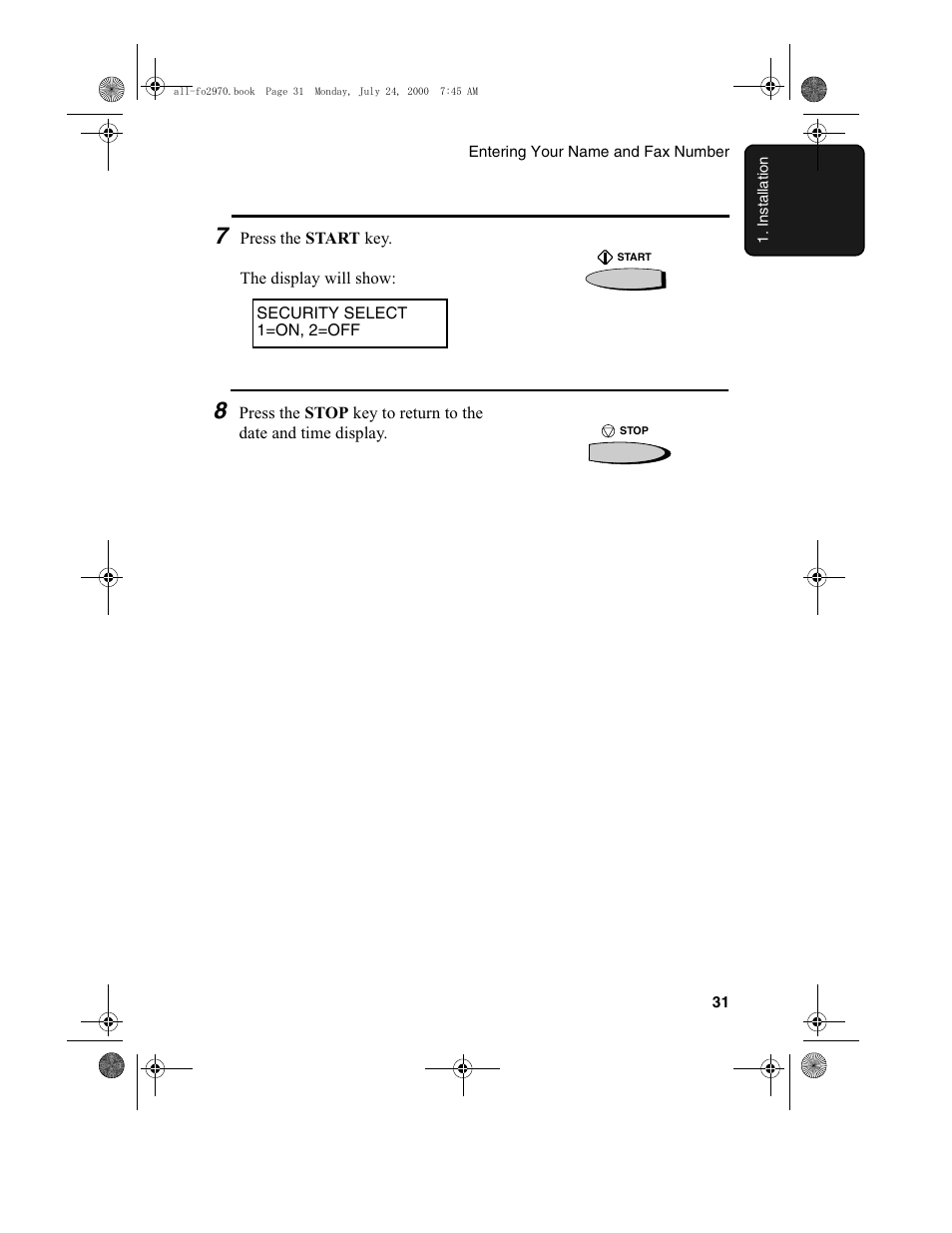 Sharp FO-2970M User Manual | Page 33 / 152