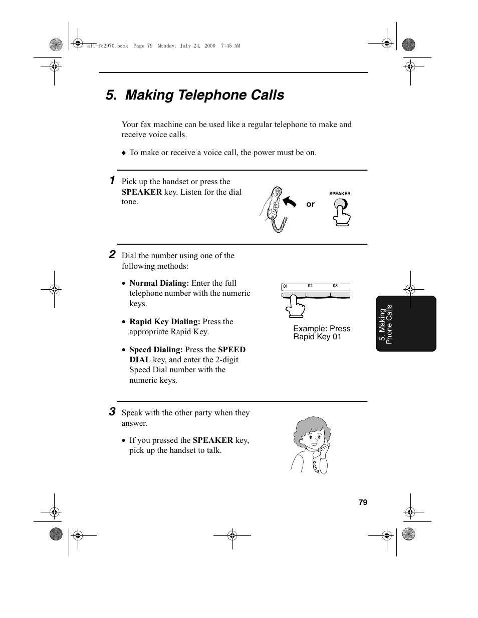 Making telephone calls | Sharp FO-2970M User Manual | Page 81 / 152