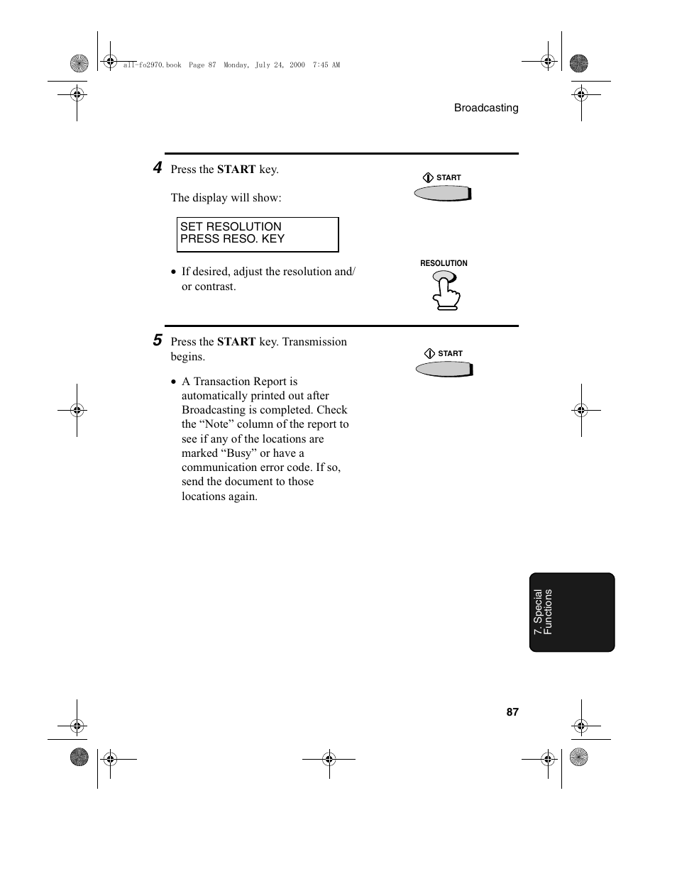 Sharp FO-2970M User Manual | Page 89 / 152