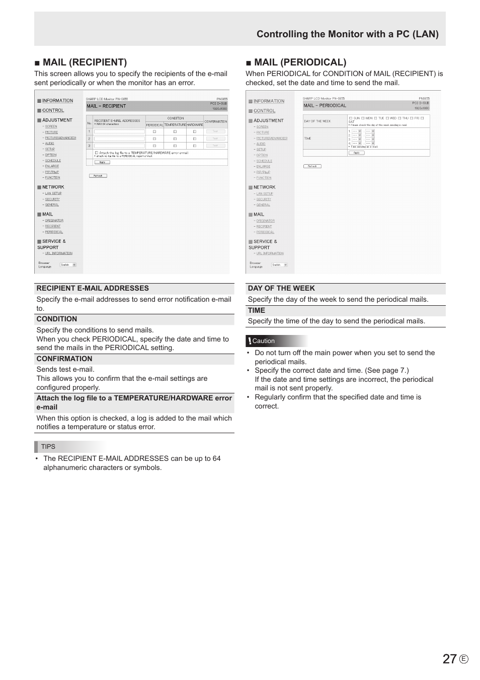 Mail (recipient) | Sharp PN-S655 User Manual | Page 27 / 30