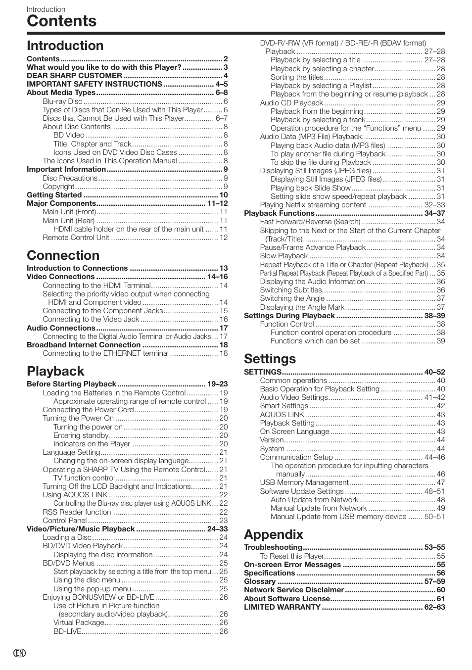 Sharp 10P01-CH-NG User Manual | Page 4 / 65