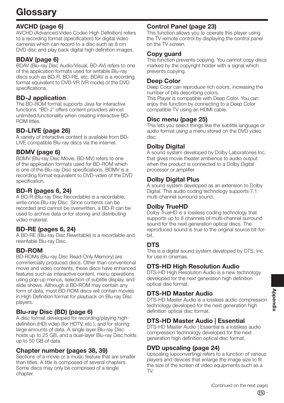 Glossary | Sharp 10P01-CH-NG User Manual | Page 59 / 65