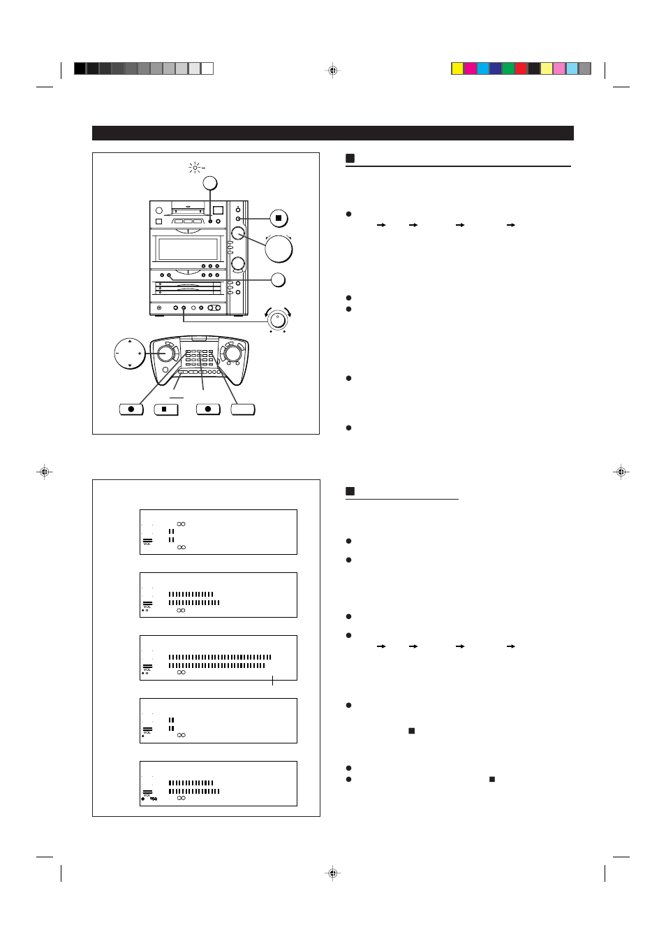 Continued), Synchro recording, Hlistening to sound from an external unit | Hsynchro recording | Sharp MD-X8 User Manual | Page 47 / 60