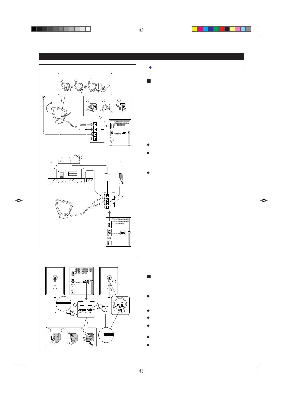 Preparation for use, Hantenna connection, Hspeaker connection | Sharp MD-X8 User Manual | Page 6 / 60