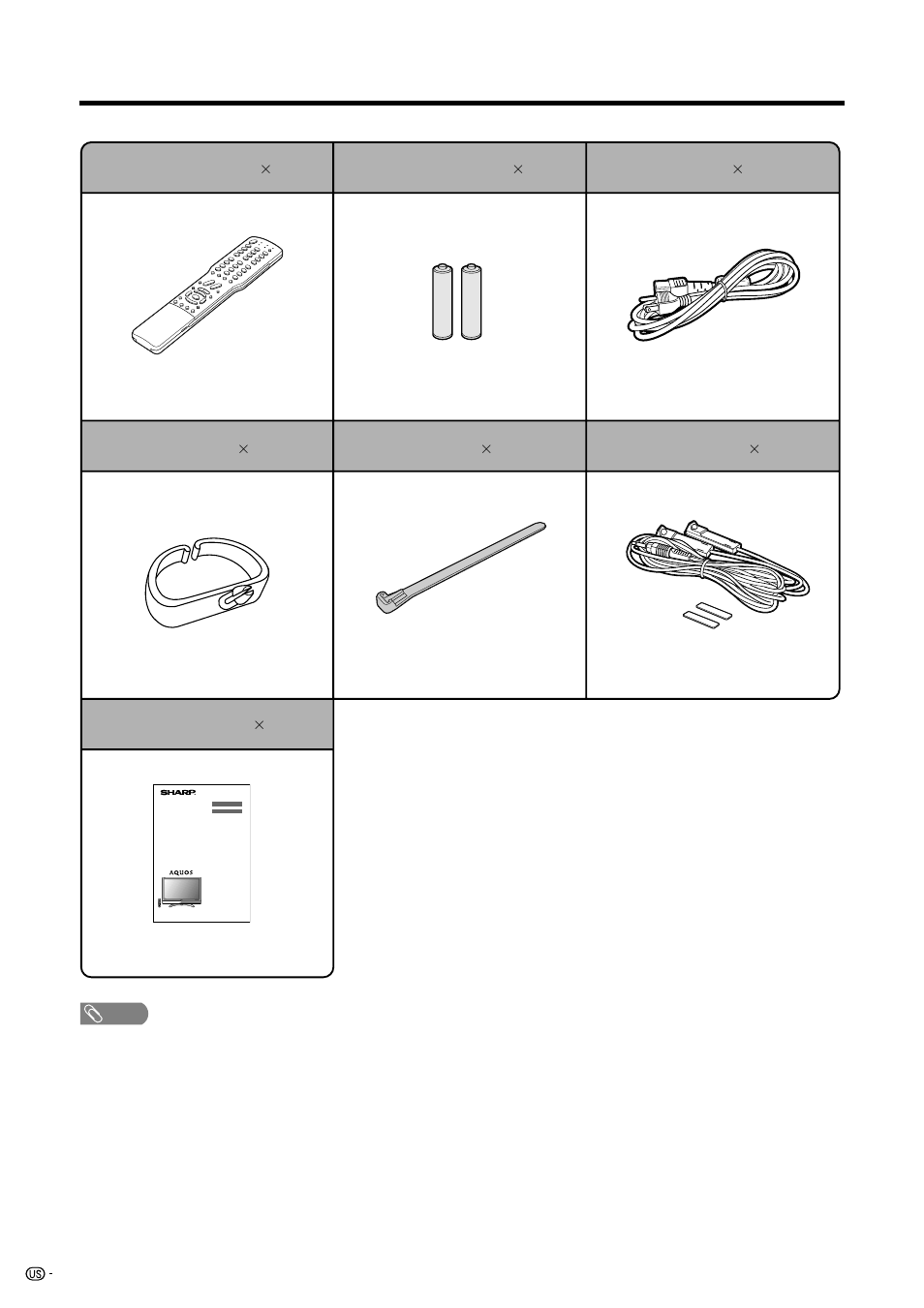 Supplied accessories | Sharp Aquos LC 45GD7U User Manual | Page 12 / 89