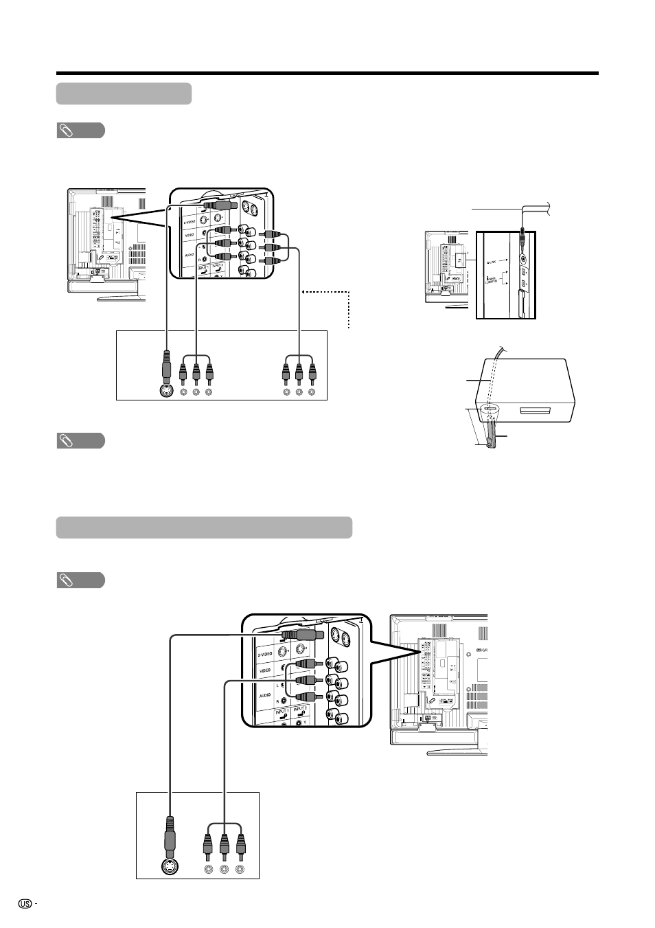 Connecting a vcr, Connecting a game console or camcorder | Sharp Aquos LC 45GD7U User Manual | Page 48 / 89