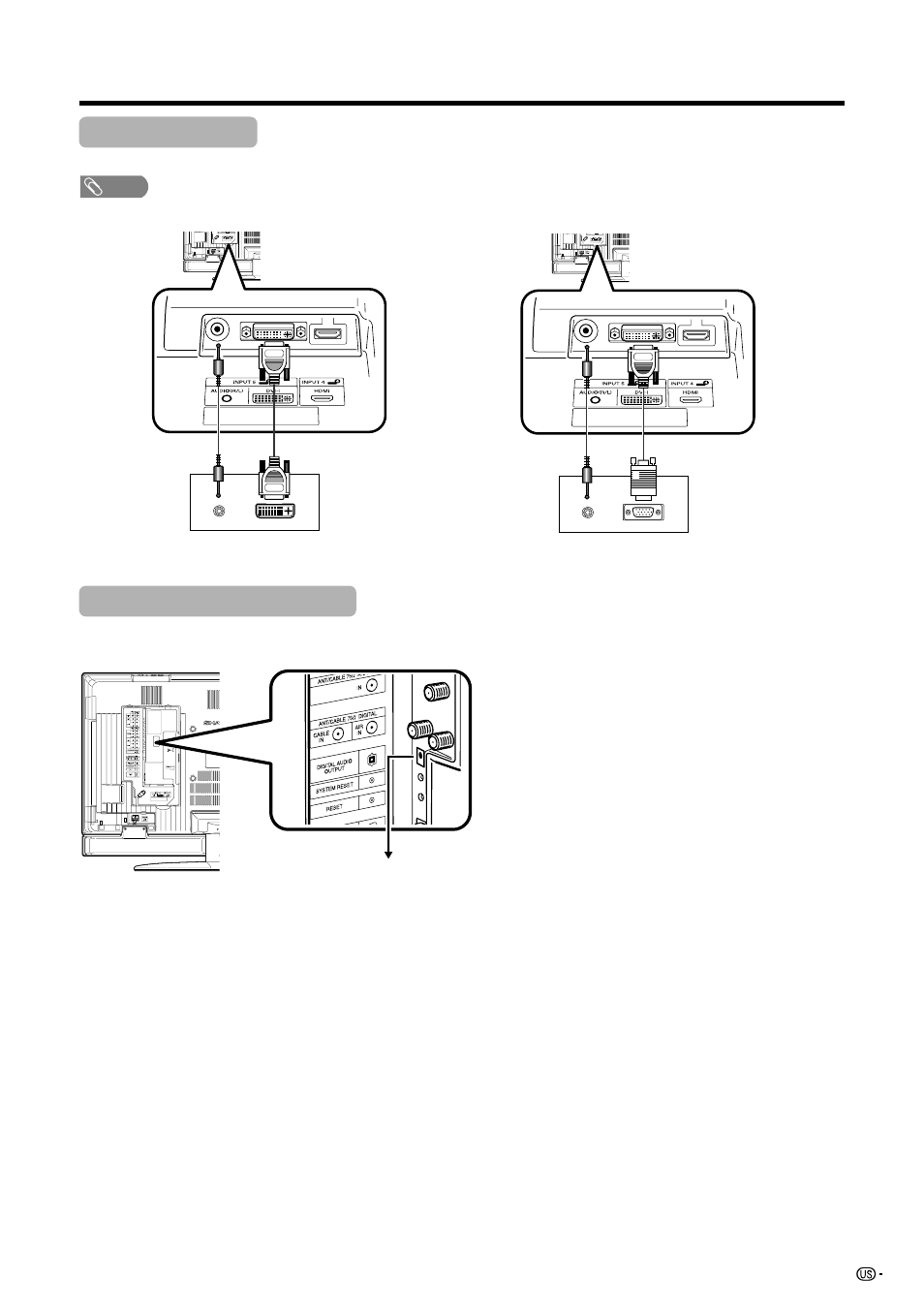 Connecting a pc, Using digital audio output | Sharp Aquos LC 45GD7U User Manual | Page 51 / 89