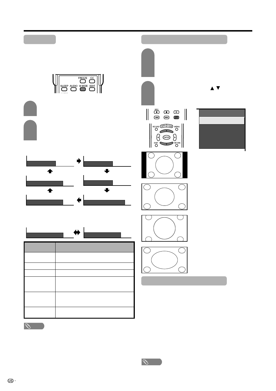 Av mode, View mode for 4:3 programs, View mode for hd programs | Sharp Aquos LC 45GD7U User Manual | Page 62 / 89