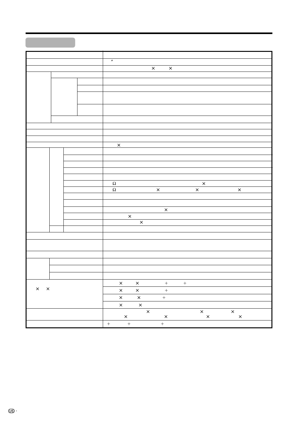 Specifications, Appendix | Sharp Aquos LC 45GD7U User Manual | Page 86 / 89