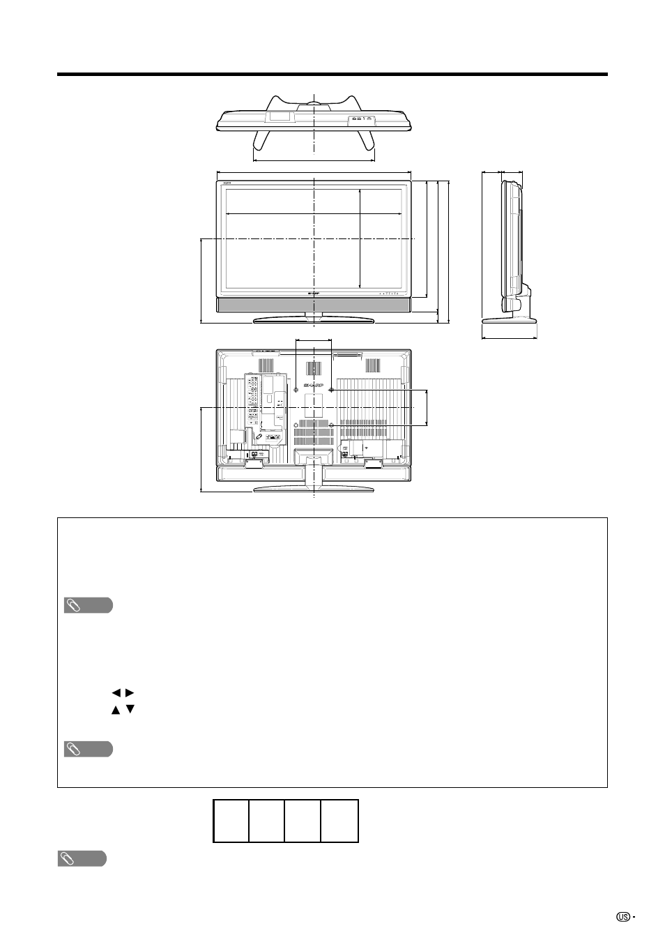 Dimensional drawings, How to set the factory presets, The secret number is | Turn on the power of the tv, Press menu . (make sure the menu screen displays.), Press c/d to select “setup, Press a/b to select “ez setup, Press enter, Unit: inch/(mm) | Sharp Aquos LC 45GD7U User Manual | Page 87 / 89