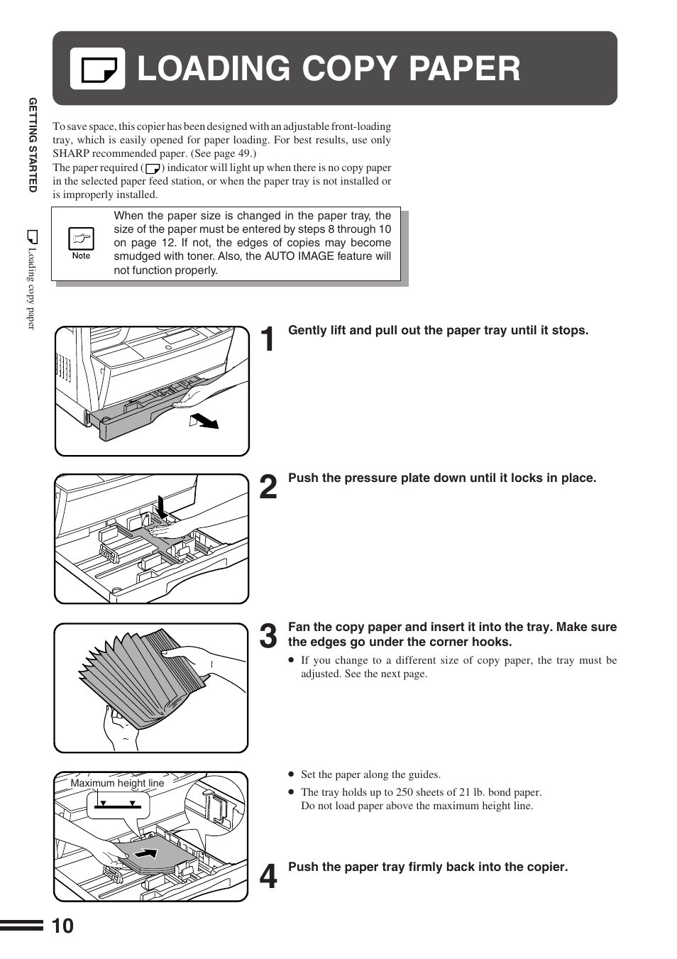 Loading copy paper | Sharp AR-162S User Manual | Page 12 / 68