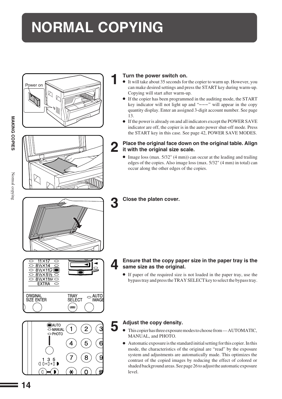 Normal copying 1 | Sharp AR-162S User Manual | Page 16 / 68