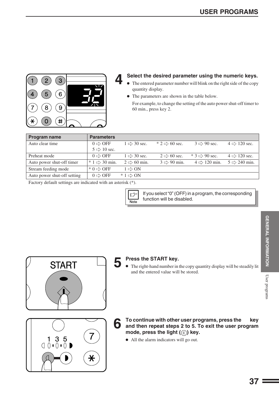 User programs | Sharp AR-162S User Manual | Page 39 / 68