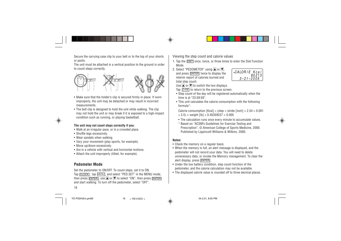 Sharp YO-P20H User Manual | Page 18 / 32