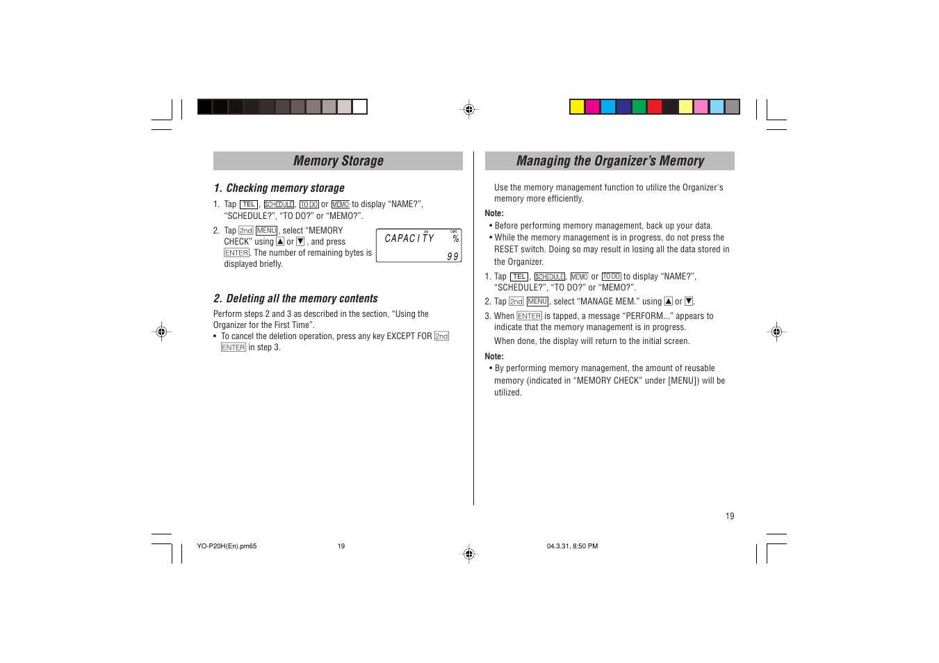 Sharp YO-P20H User Manual | Page 21 / 32