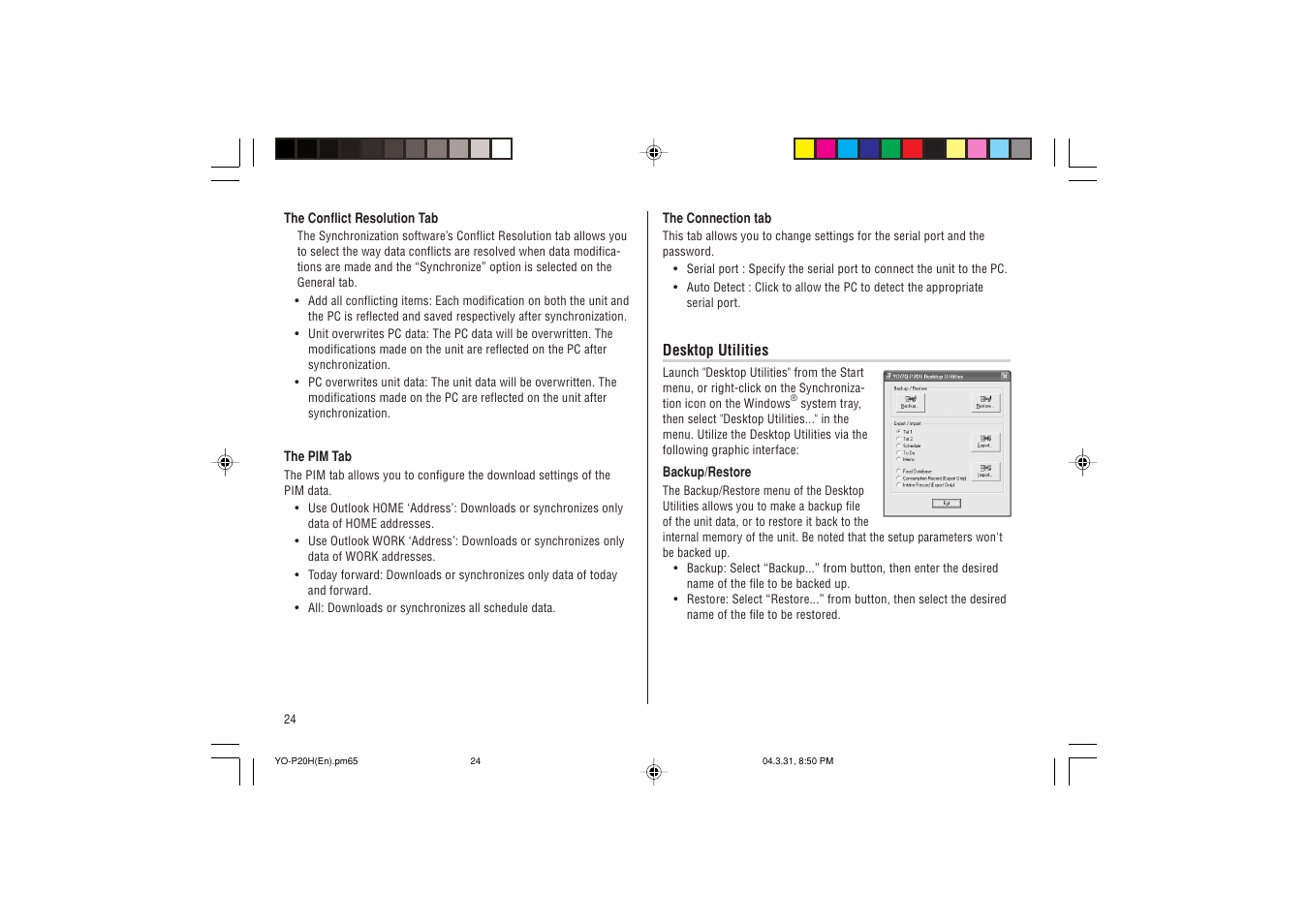 Sharp YO-P20H User Manual | Page 26 / 32