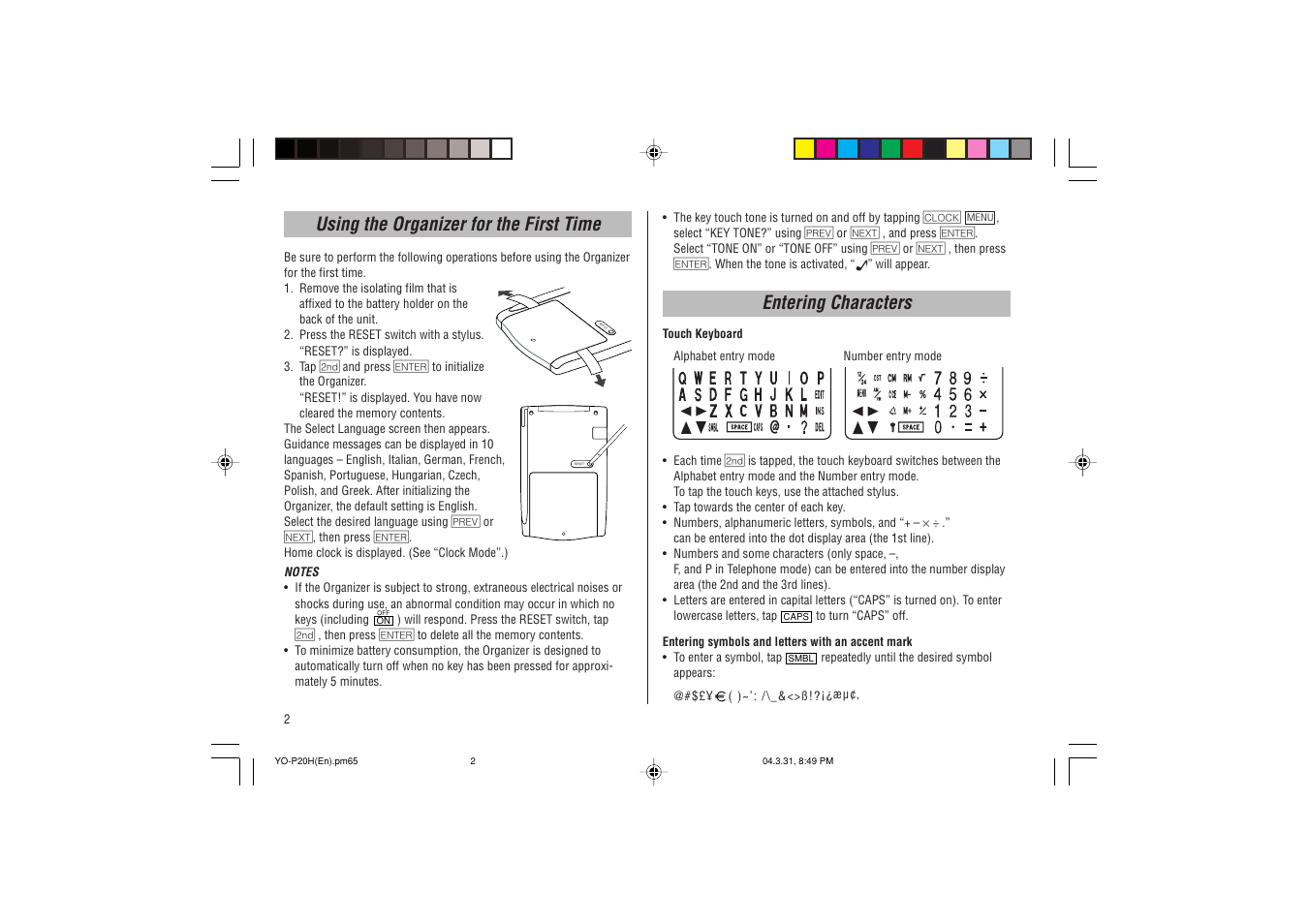 Sharp YO-P20H User Manual | Page 4 / 32