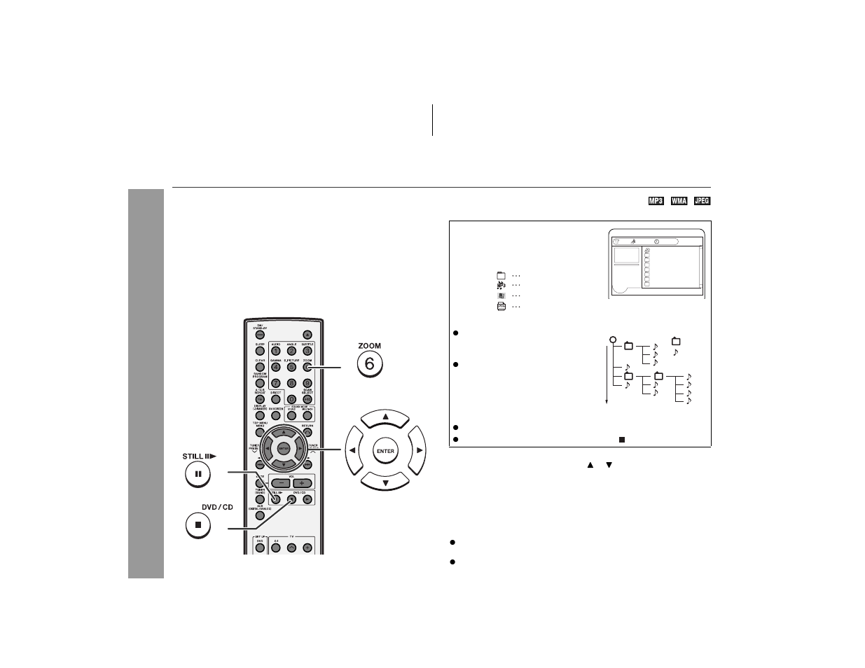 Playing an mp3, wma or jpeg disc, Mp 3, wma a nd jpeg disc op eration | Sharp HT-X1 User Manual | Page 44 / 68