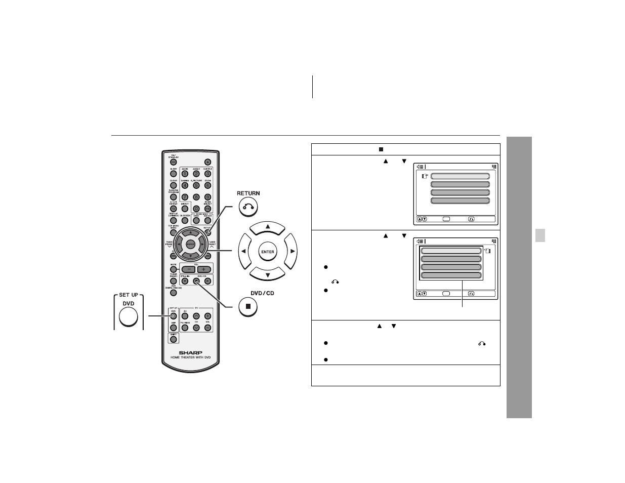 Changing the initial setting of dvd, Adv anced f eatures | Sharp HT-X1 User Manual | Page 55 / 68