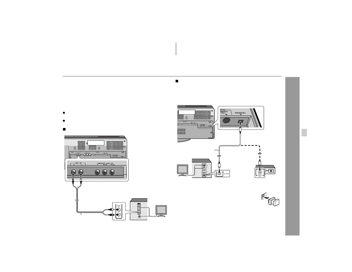 Audio connection to other equipment, Adv anced f eatures | Sharp HT-X1 User Manual | Page 61 / 68