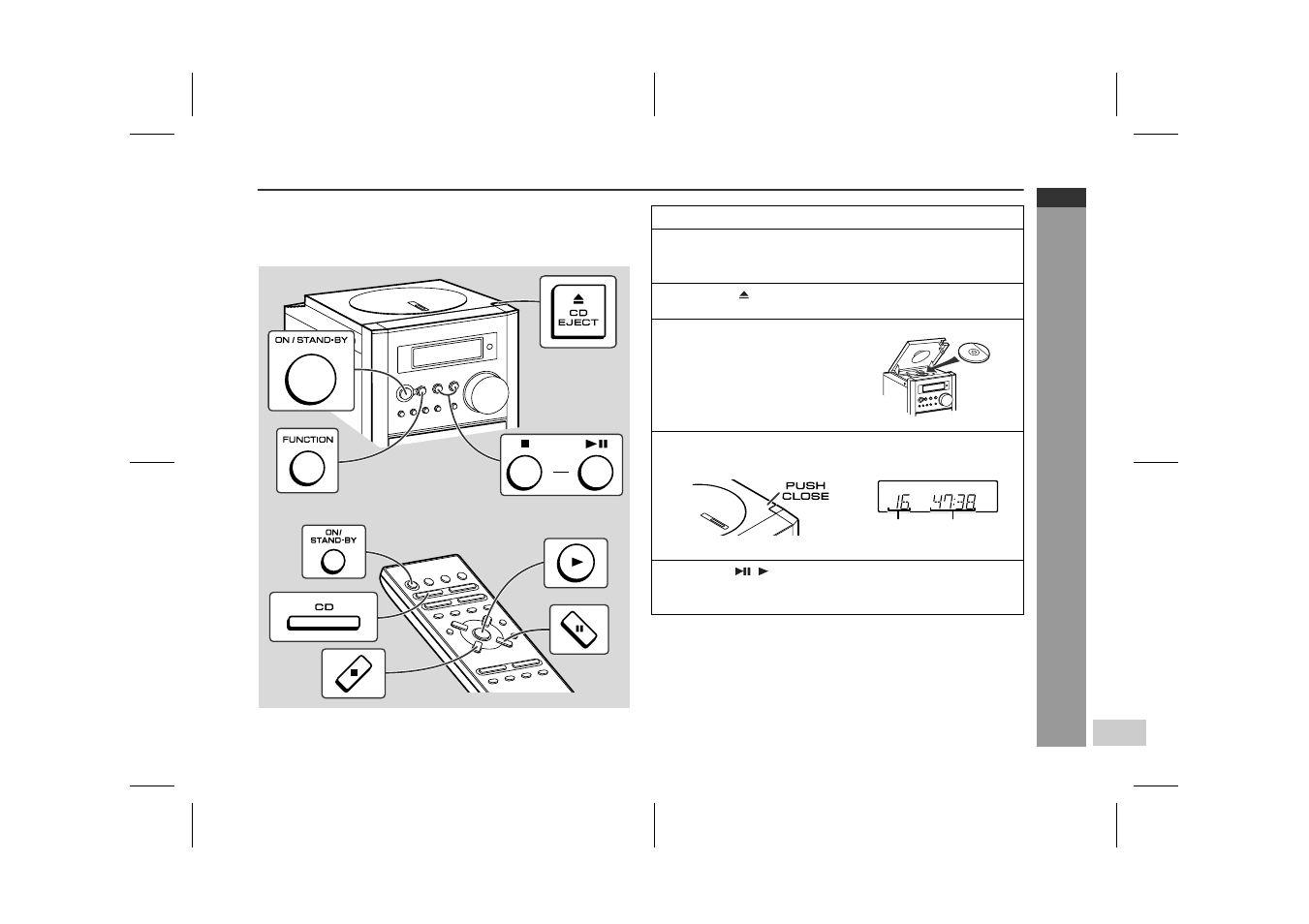 Listening to a cd | Sharp XL-35H User Manual | Page 17 / 33