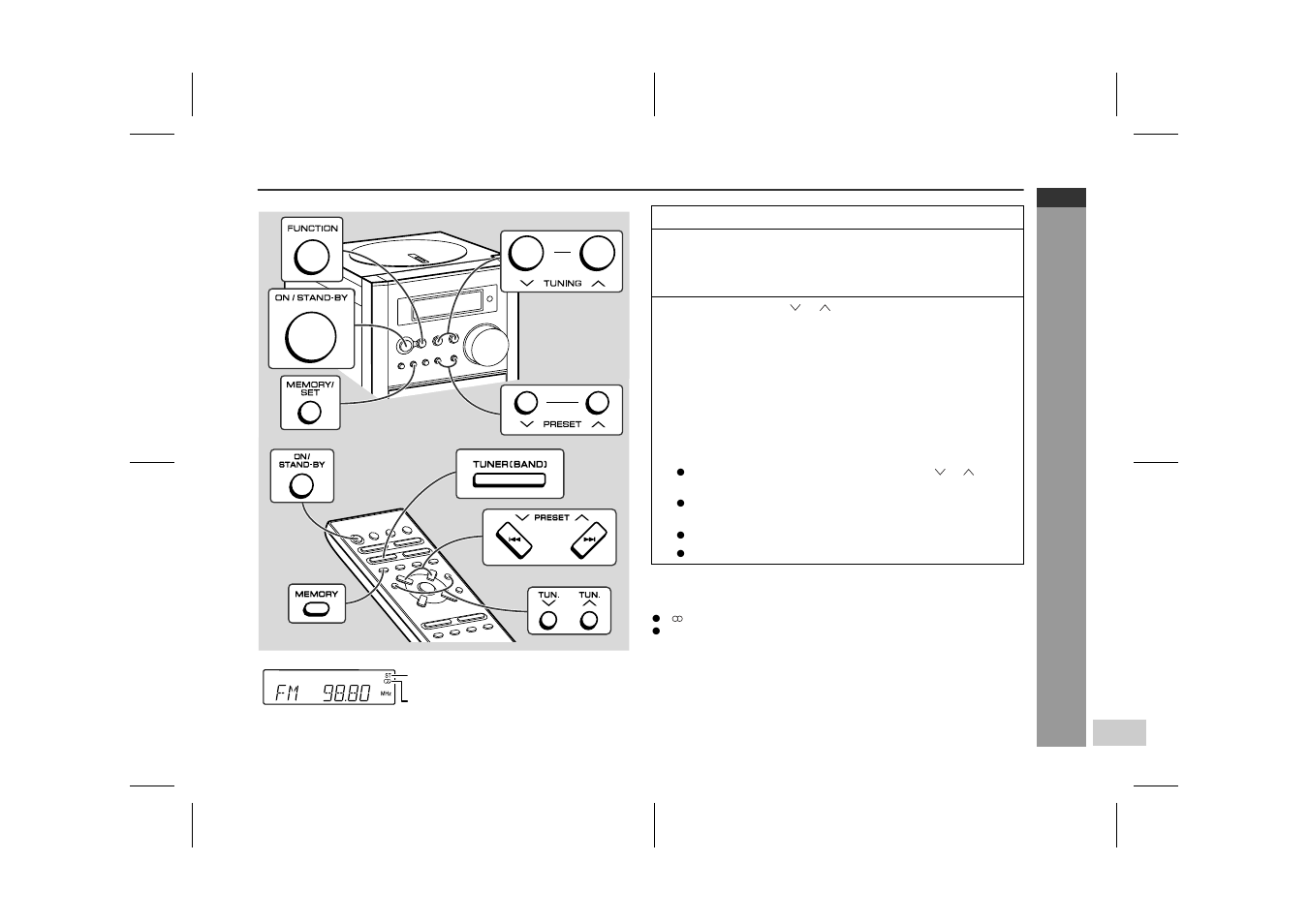 Listening to the radio, Radio | Sharp XL-35H User Manual | Page 21 / 33