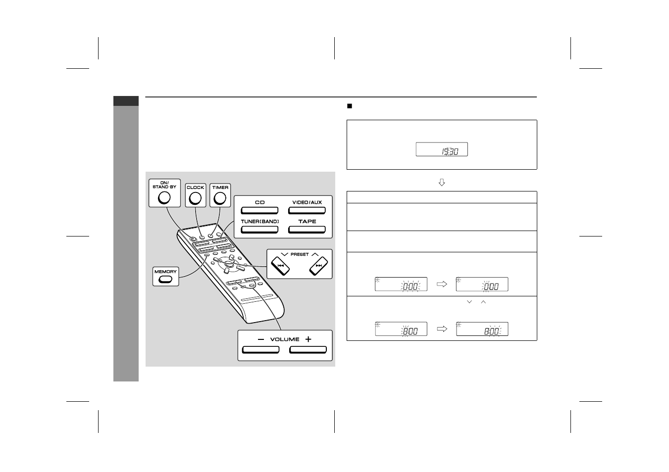 Timer and sleep operation, Ad v a nced feature s | Sharp XL-35H User Manual | Page 26 / 33