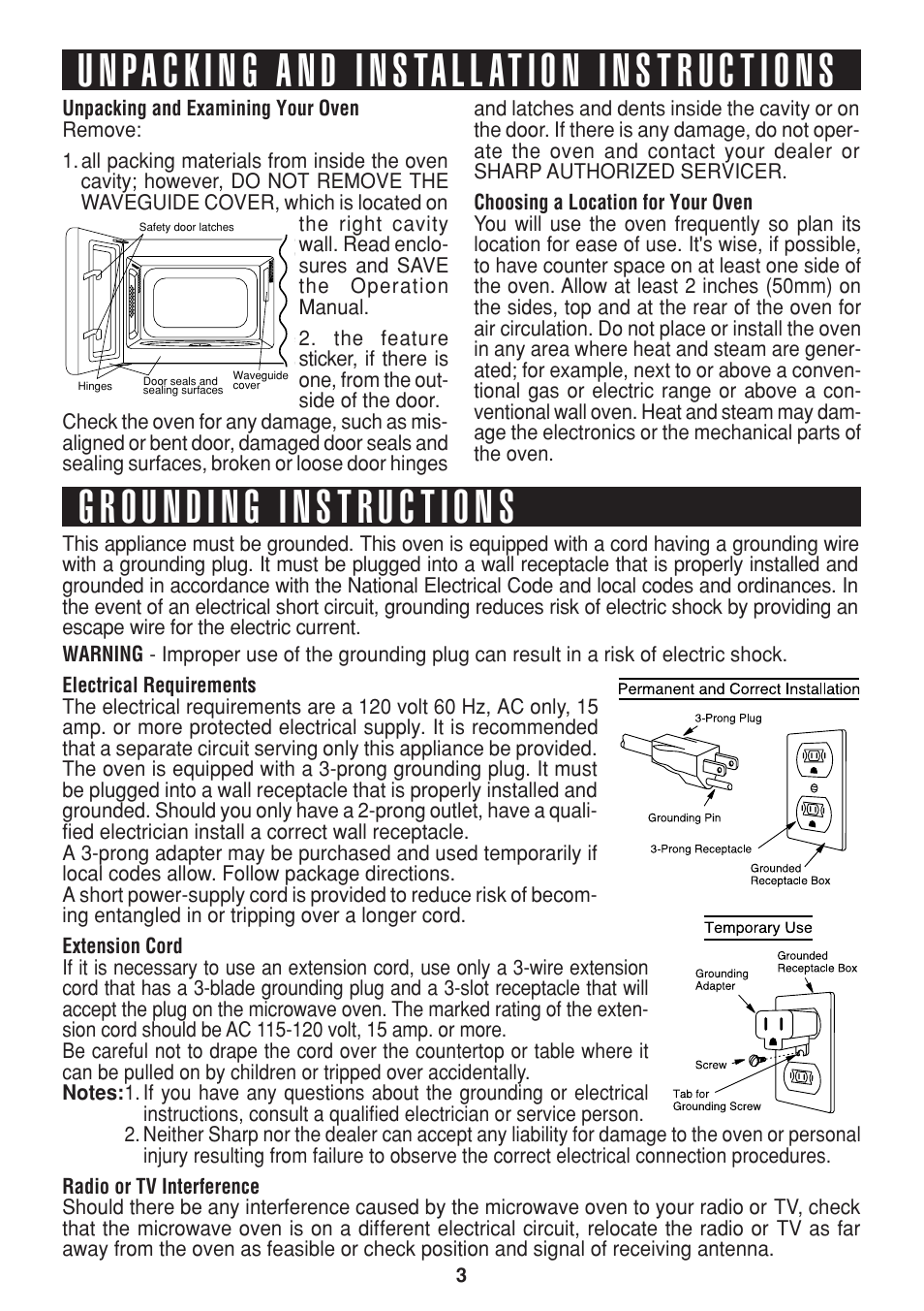 Sharp R-216L User Manual | Page 5 / 44