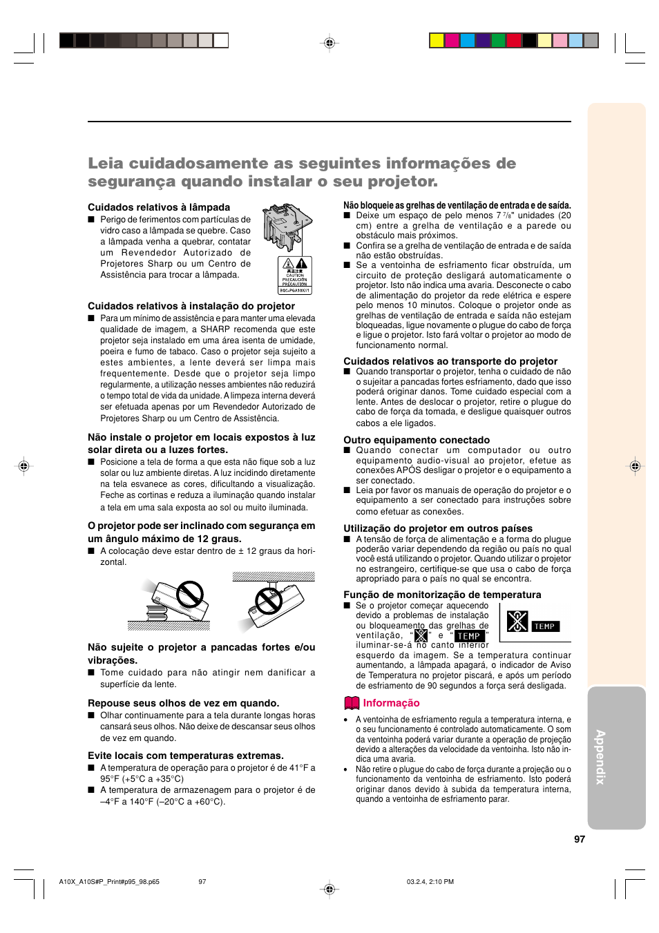 Appendix | Sharp PG-A10S User Manual | Page 101 / 103