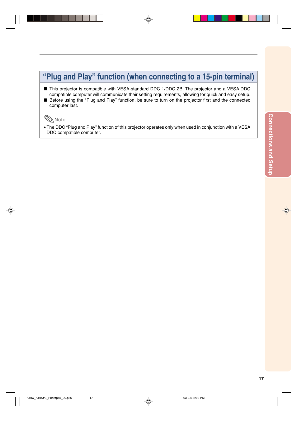 Sharp PG-A10S User Manual | Page 21 / 103