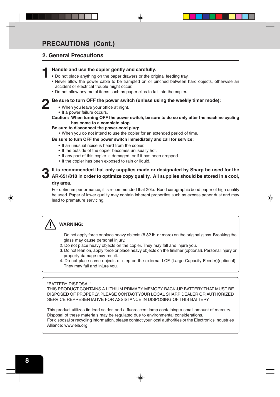 Sharp AR-810 User Manual | Page 12 / 178