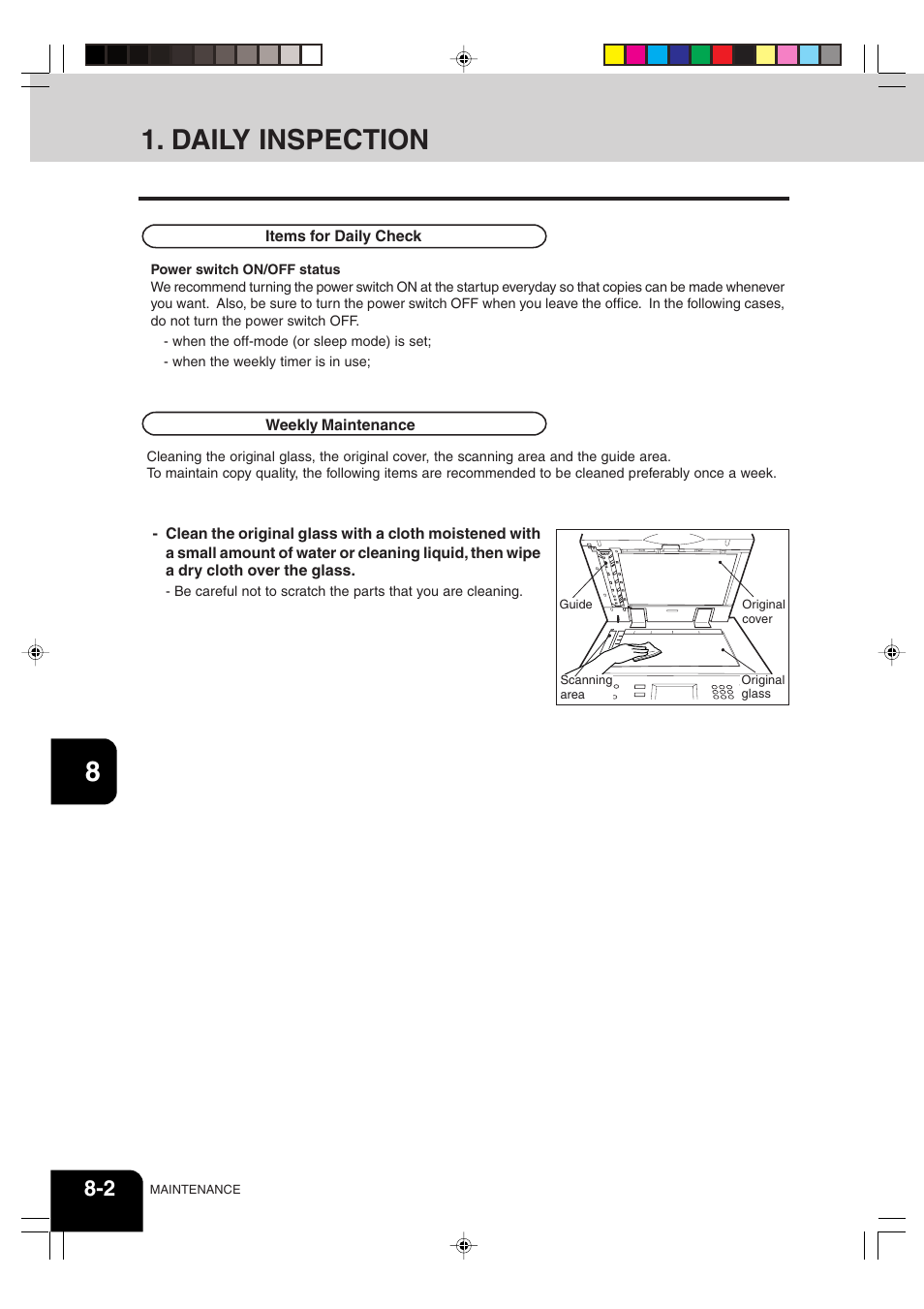 Daily inspection | Sharp AR-810 User Manual | Page 164 / 178