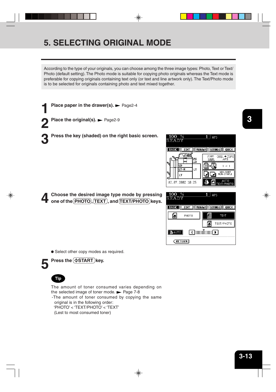 Selecting original mode | Sharp AR-810 User Manual | Page 55 / 178