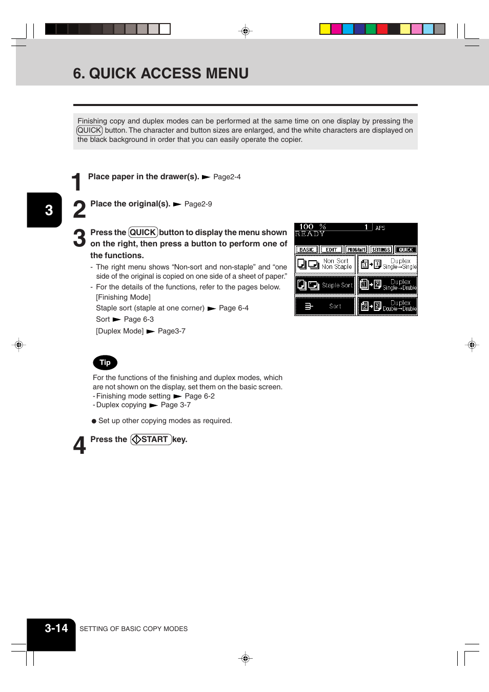 Quick access menu | Sharp AR-810 User Manual | Page 56 / 178