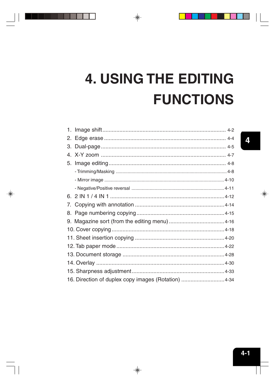 Using the editing functions | Sharp AR-810 User Manual | Page 57 / 178