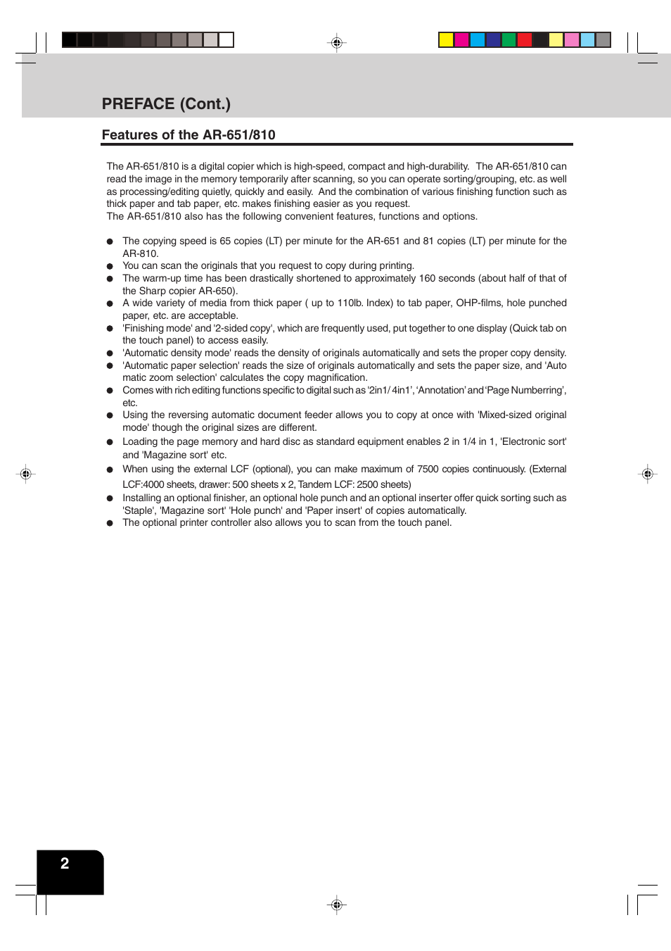 Sharp AR-810 User Manual | Page 6 / 178