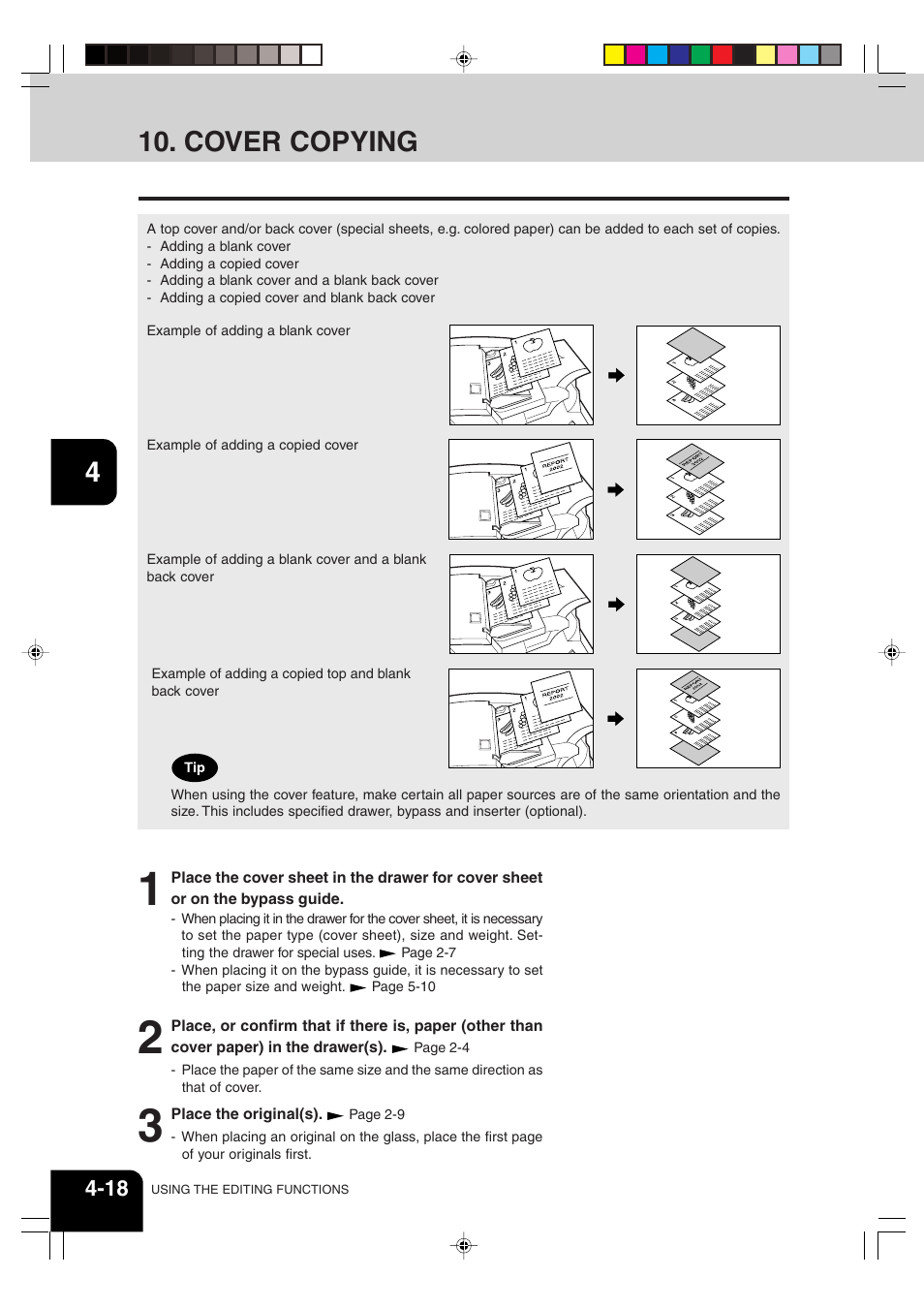 Cover copying | Sharp AR-810 User Manual | Page 74 / 178