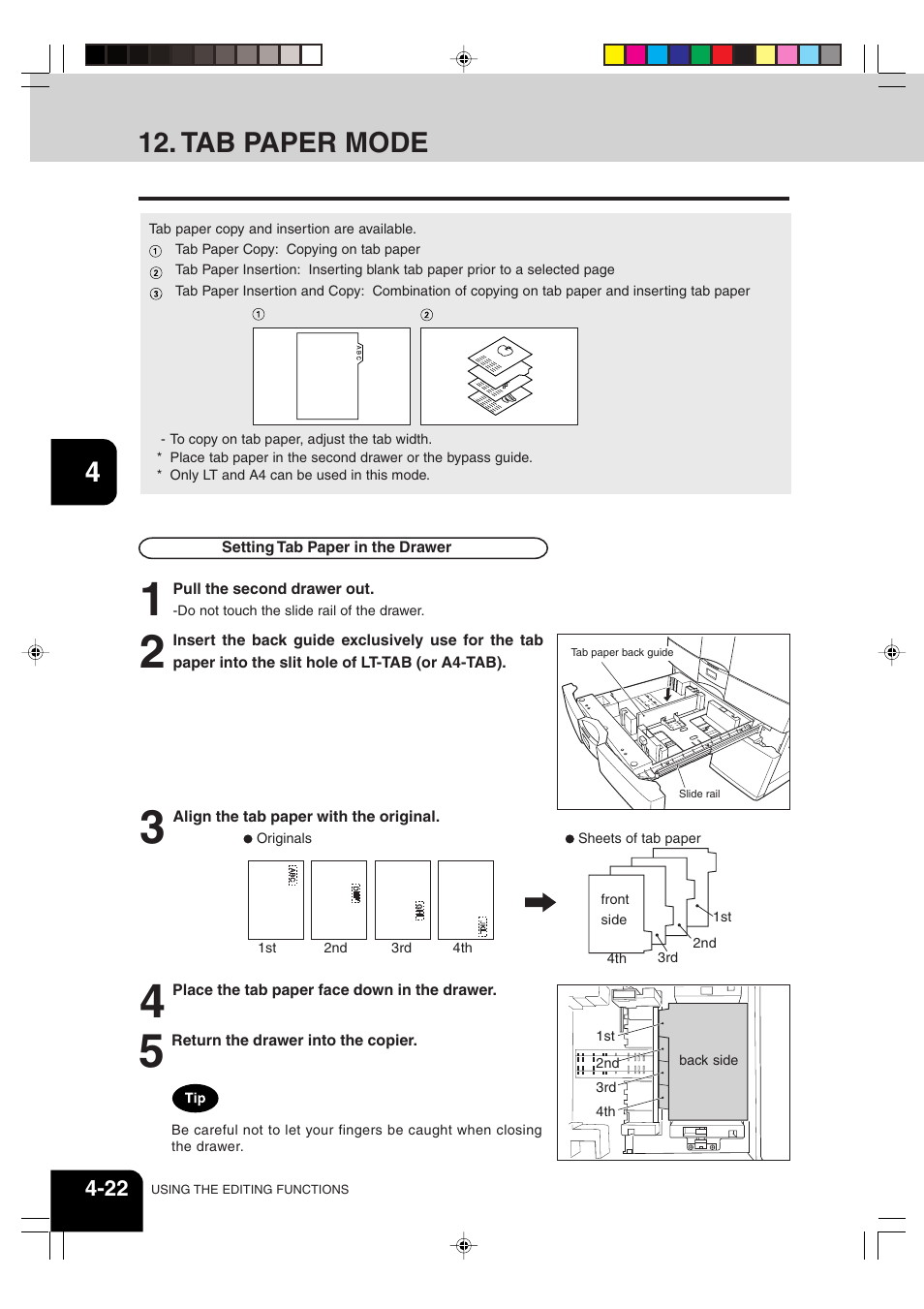 Tab paper mode | Sharp AR-810 User Manual | Page 78 / 178