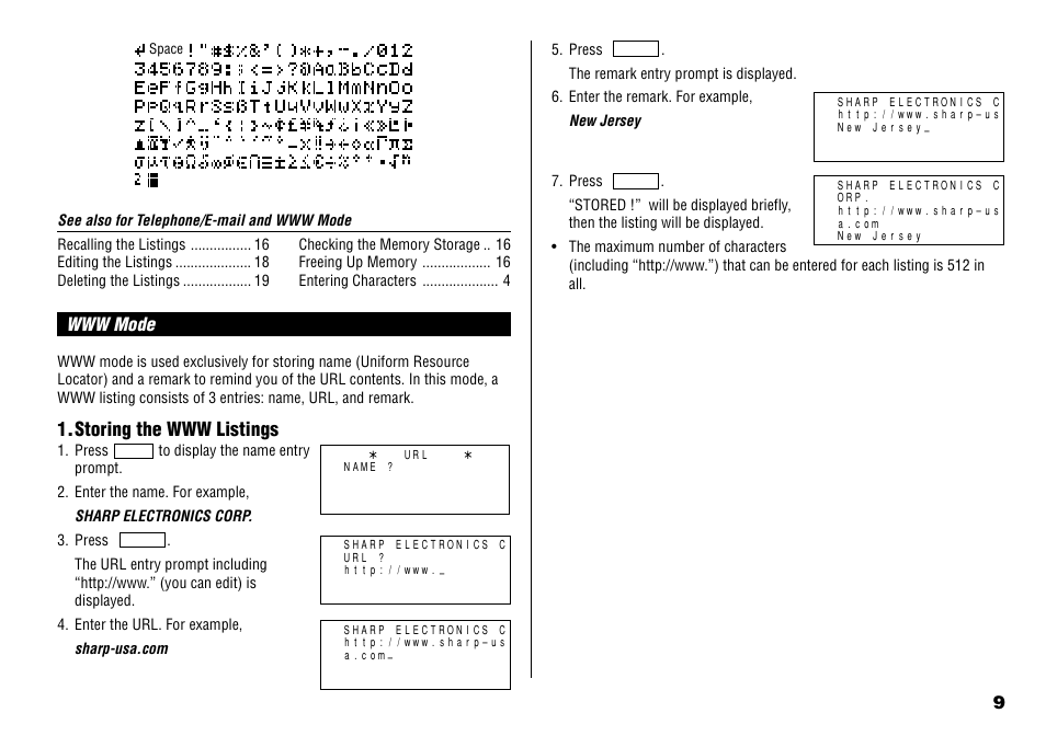 Sharp YO-190 User Manual | Page 11 / 44