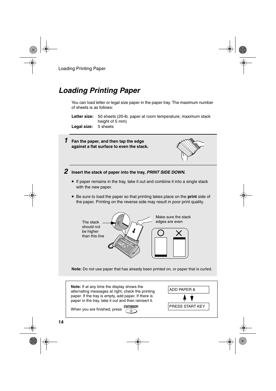 Loading printing paper | Sharp UX-P100 User Manual | Page 16 / 88